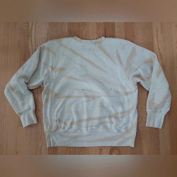 LES TIEN Tie-dye Brushed-back Cotton Sweatshirt - Beige - Picture 7 of 11